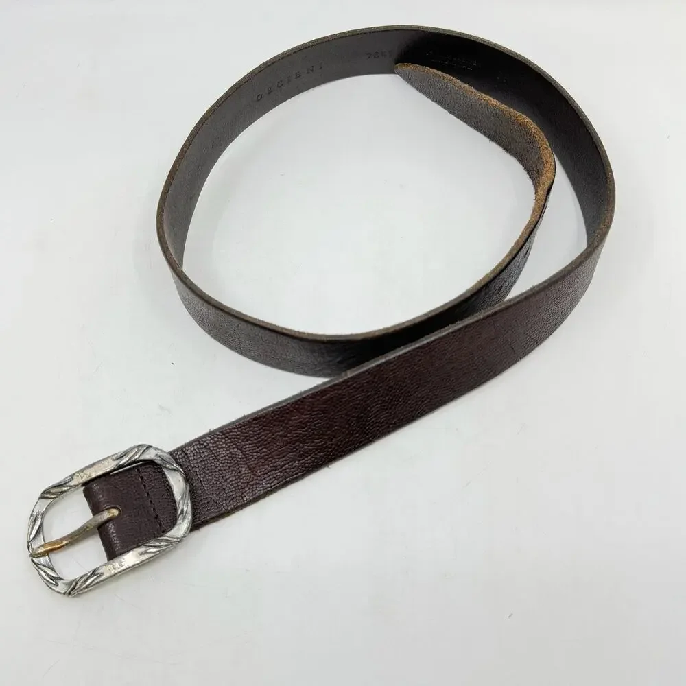 ORCIANI Brown Italian Pebbled Leather Men's Belt